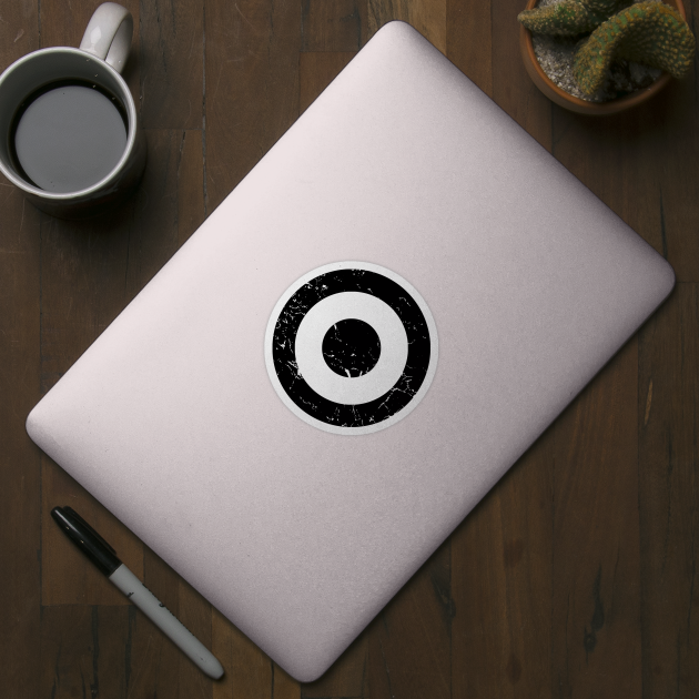 Distressed Black and White Roundel by Alan Hogan